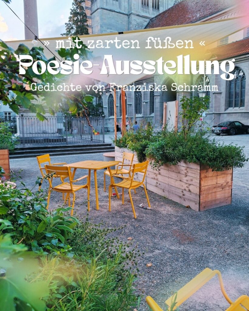 Poesie-Ausstellung mit zarten füßen